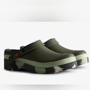 Hunter Women's Play Color Splash Sole Strap Clogs Ourdoor Green  Sz 6